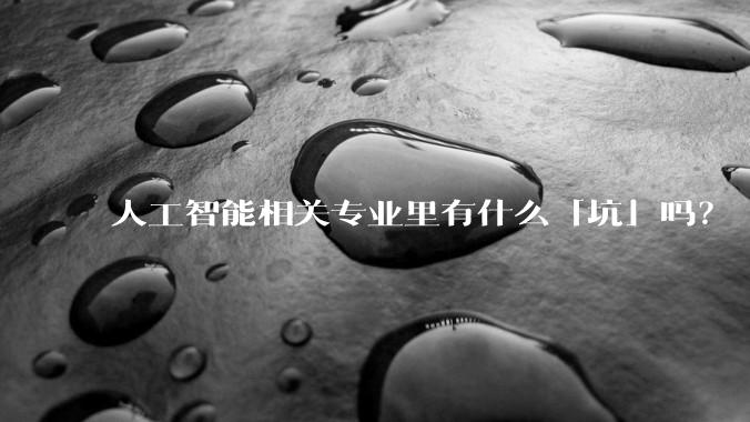 人工智能相关专业里有什么「坑」吗？