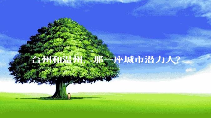 台州和温州，那一座城市潜力大？